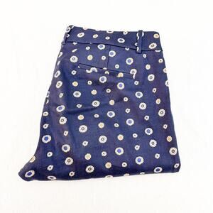 J. Crew Minnie Flower Printed Slacks Navy Pants Size 6